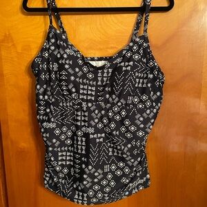 Kona Sol Navy and White Tankini Top